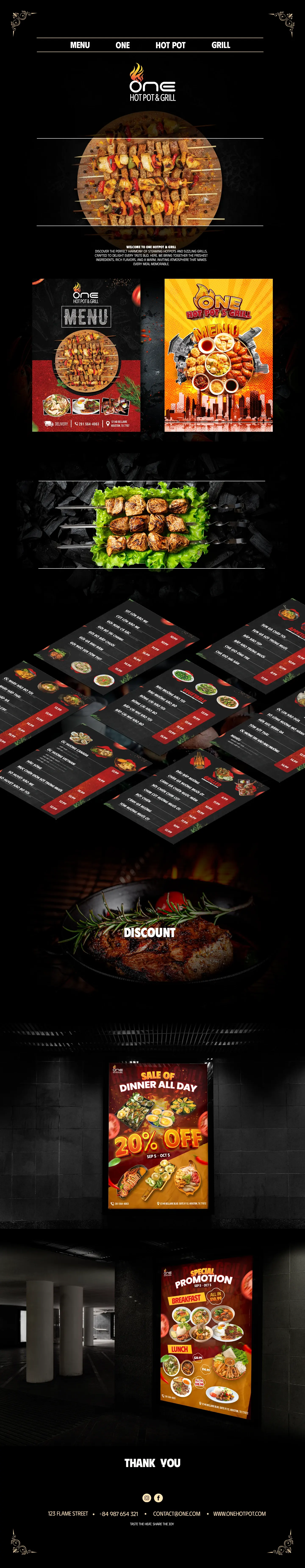 One Hot Pot & Grill | Menu Design — image 1 of 1
