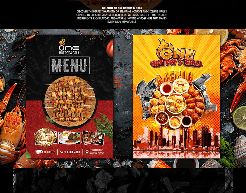 One Hot Pot & Grill | Menu Design — cover image